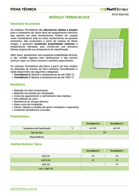 Ficha do Produto - Módulo Termalblock