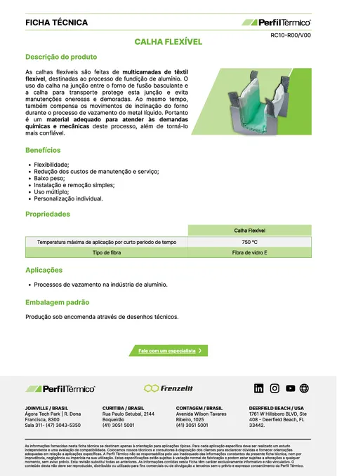 Ficha do Produto - Calha Flexível