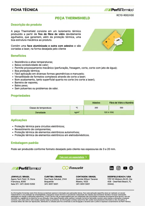 Ficha do Produto - Peça Thermshield