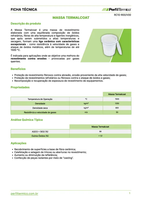 Ficha do Produto - Massa Termalcoat
