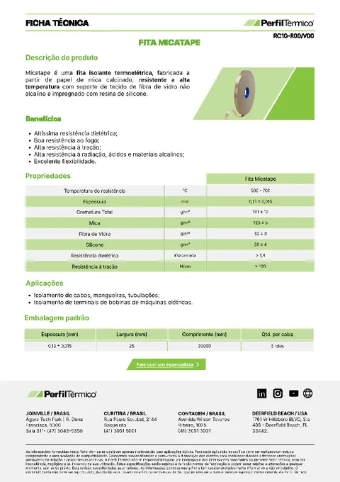 Ficha do Produto - Fita Micatape