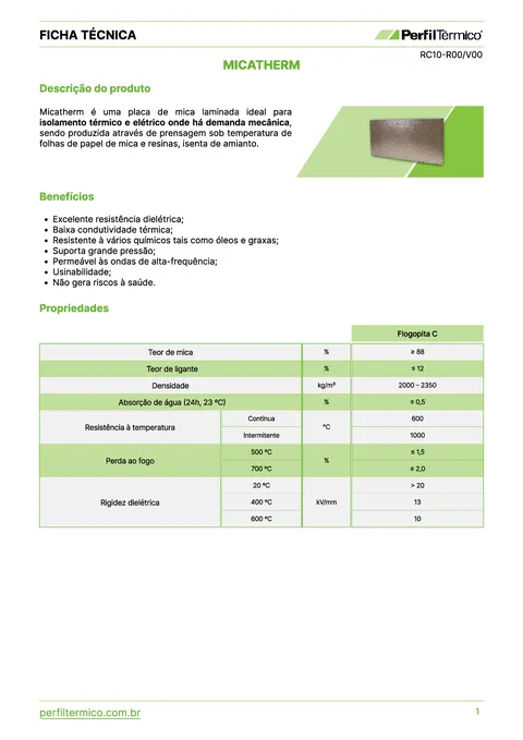 Ficha do Produto - Micatherm