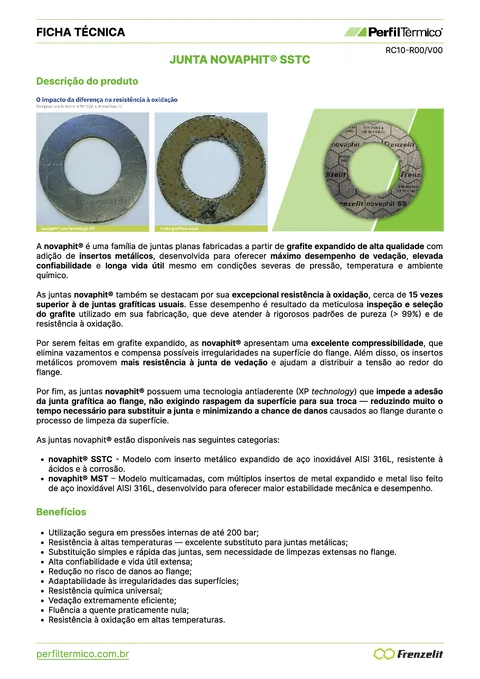 Ficha do Produto - Junta novaphit® SSTC