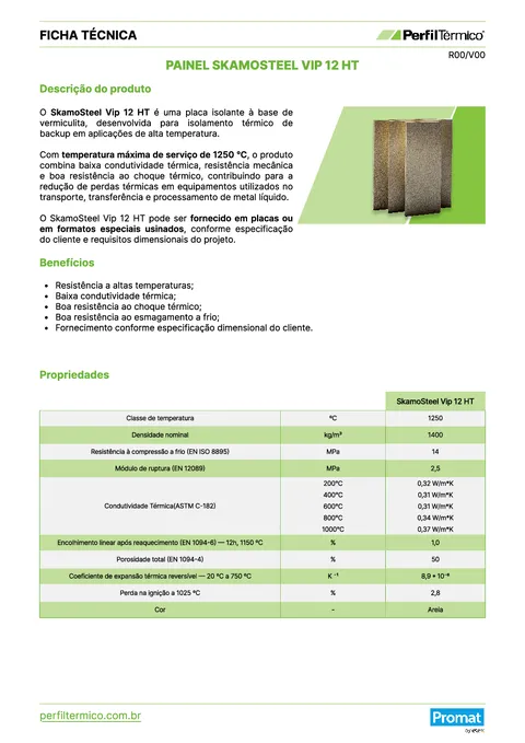 Product sheet - SkamoSteel Vip 12 HT Board