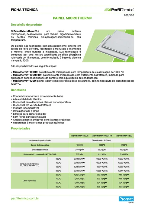 Product sheet - Microtherm® Panel